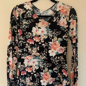 wilfred long sleeve floral peplum top